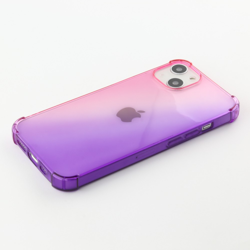 Coque iPhone 14 - Bumper Rainbow Silicone anti-choc avec bords protégés -  rose - Violet