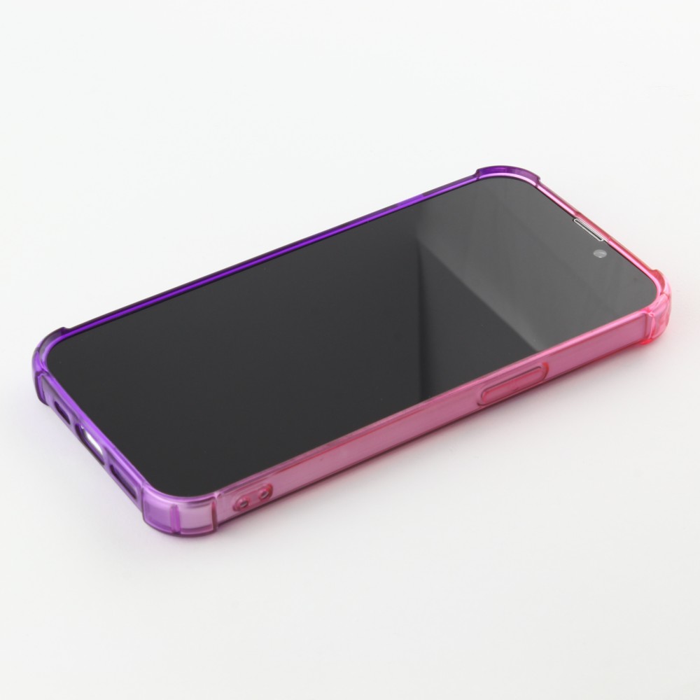 Coque iPhone 14 - Bumper Rainbow Silicone anti-choc avec bords protégés -  rose - Violet