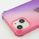 Coque iPhone 14 - Bumper Rainbow Silicone anti-choc avec bords protégés -  rose - Violet