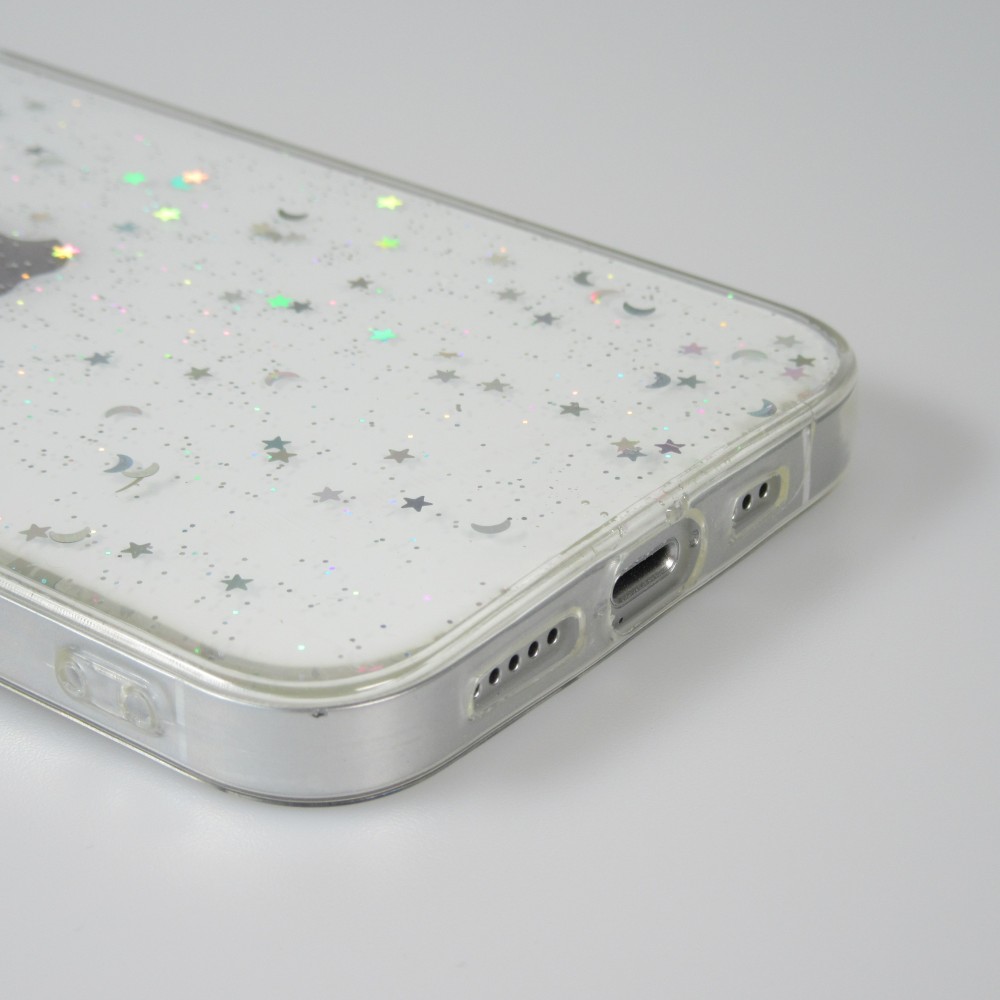 Hülle iPhone 13 mini - Klare Blasensterne  - Transparent
