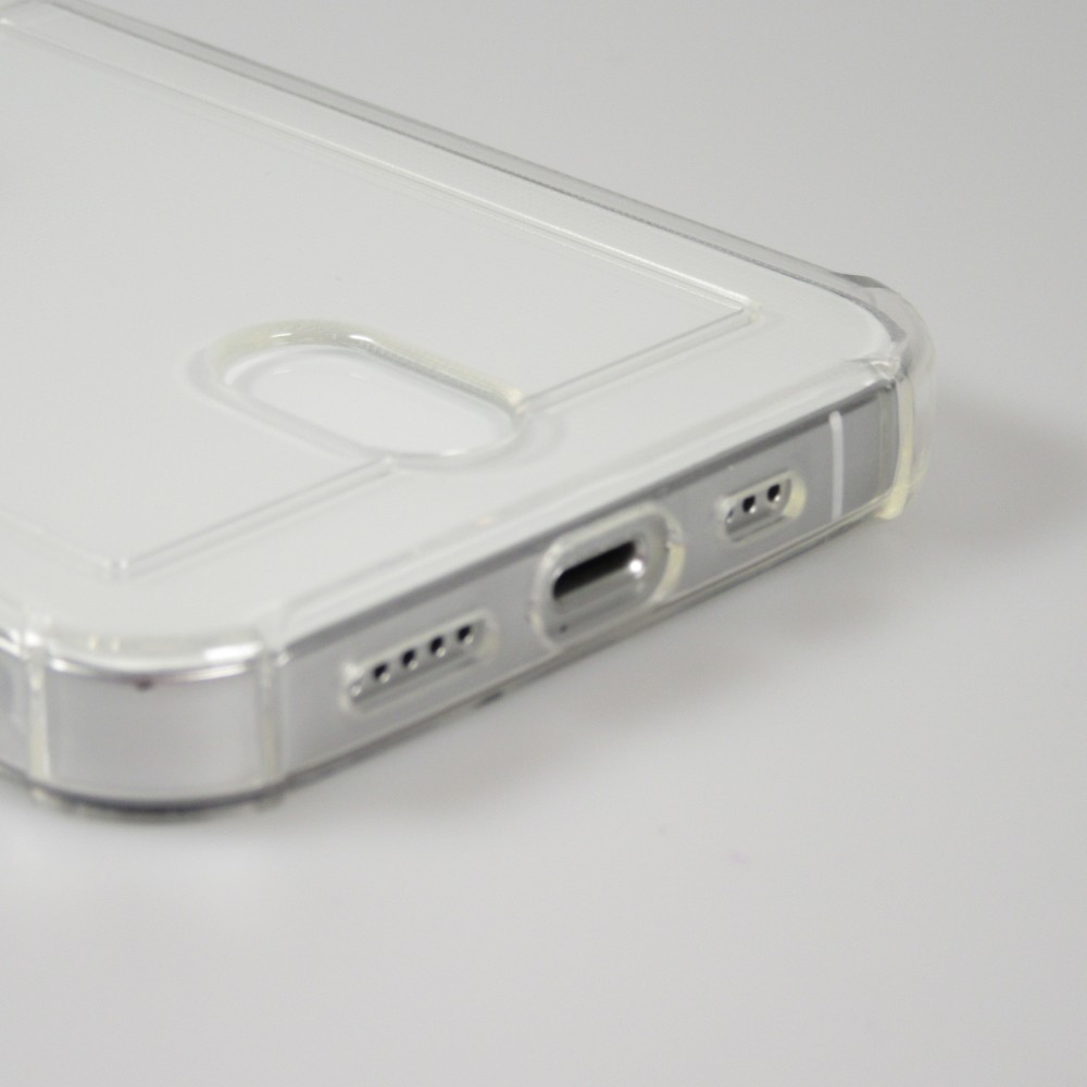 Hülle iPhone 13 - Gummi Bumper Kartenhalter - Transparent