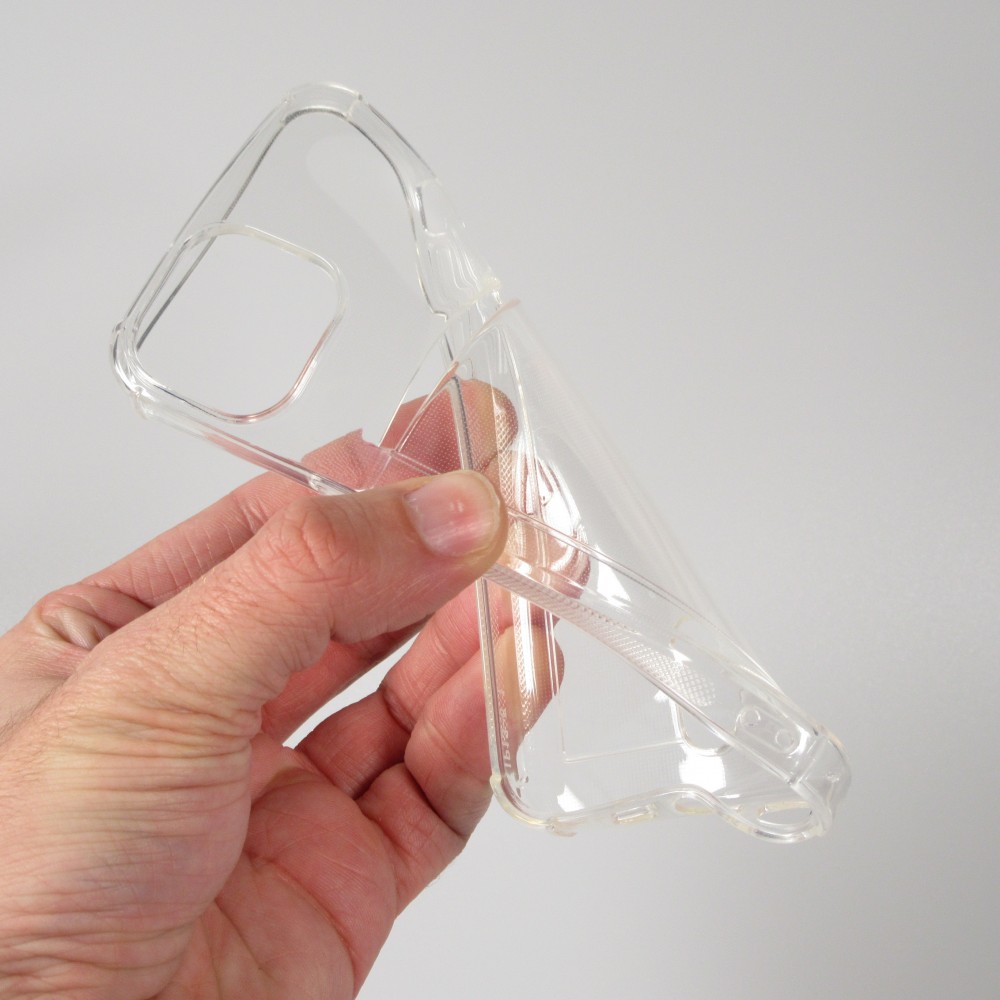 Hülle iPhone 13 - Gummi Bumper Kartenhalter - Transparent