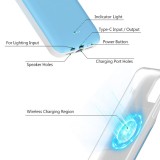 iPhone 13 Pro Max Case Hülle - 15W wireless Power Externe Batterie charging Cover Fast Charge 8000mAh - Weiss