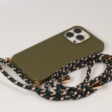 iPhone 13 Pro Case Hülle - Bio Eco-Friendly Vegan mit Handykette Necklace - Dunkelgrün