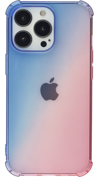 iPhone 15 Pro Max Case Hülle - Gummi Bumper Rainbow mit extra Schutz für Ecken Antischock - bleu - Rosa