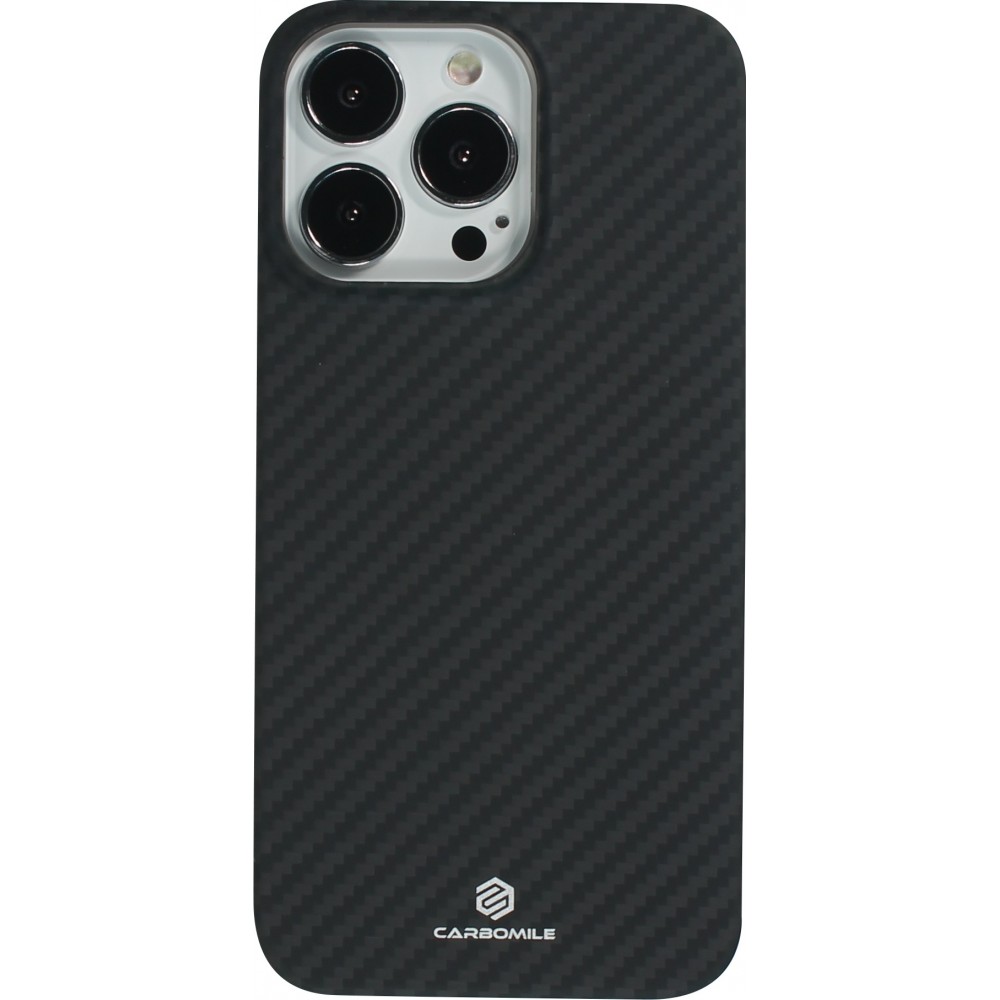 iPhone 13 Pro Max Case Hülle - Carbomile Schutzcase aus echtem Aramid Carbonfaser - Schwarz