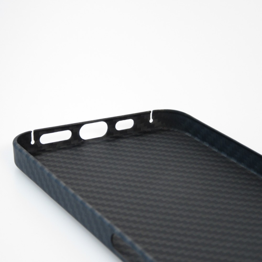 iPhone 13 Pro Max Case Hülle - Carbomile Schutzcase aus echtem Aramid Carbonfaser - Schwarz