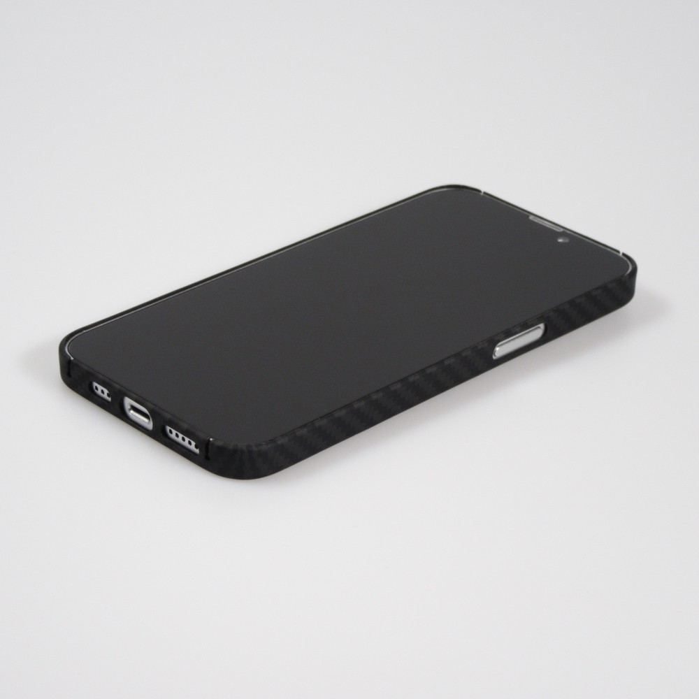 iPhone 15 Pro Max Case Hülle - Carbomile Schutzcase aus echtem Aramid Carbonfaser - Schwarz