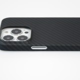 iPhone 15 Pro Max Case Hülle - Carbomile Schutzcase aus echtem Aramid Carbonfaser - Schwarz