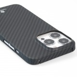 iPhone 13 Pro Max Case Hülle - Carbomile Schutzcase aus echtem Aramid Carbonfaser - Schwarz