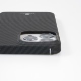 iPhone 15 Pro Case Hülle - Carbomile Schutzcase aus echtem Aramid Carbonfaser - Schwarz