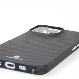 iPhone 13 Pro Case Hülle - Carbomile Schutzcase aus echtem Aramid Carbonfaser - Schwarz