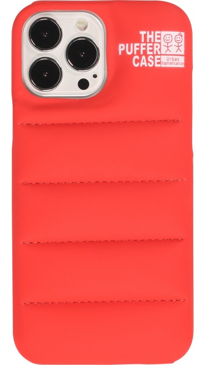 iPhone 13 Pro Case Hülle - 3D stylische Daunenjacke Design mit Ziernaht - Rot