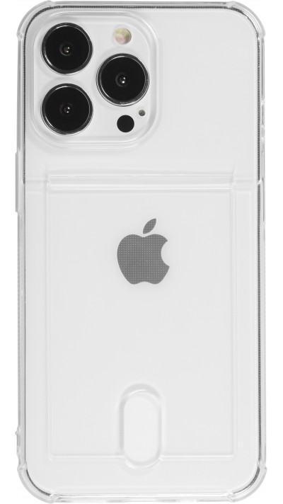 Coque iPhone 16 - Gel Bumper Porte-carte - Transparent