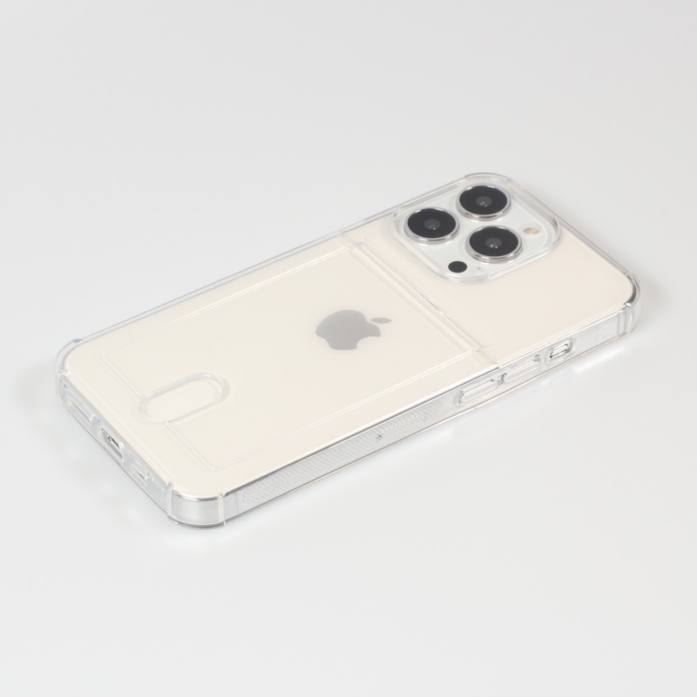 Coque iPhone 16 - Gel Bumper Porte-carte - Transparent