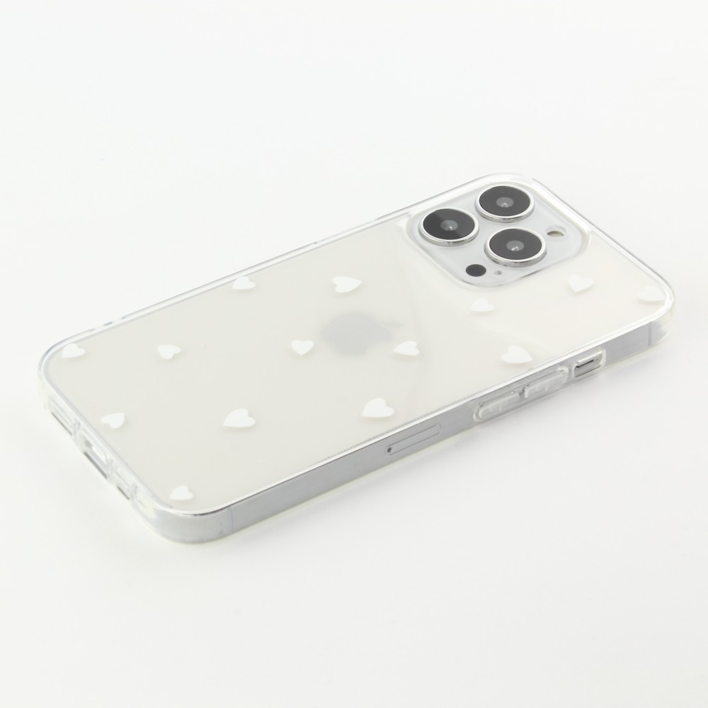 iPhone 16 Plus Case Hülle - Gummi kleines Herz - Weiss