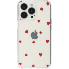 Coque iPhone 16 Plus - Gel petit coeur transparent - Rouge