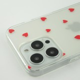 Coque iPhone 16 Pro Max - Gel petit coeur transparent - Rouge