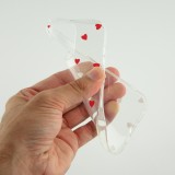 Coque iPhone 16 Pro - Gel petit coeur transparent - Rouge