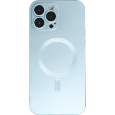 iPhone 13 Pro Max Case Hülle - Gummi weich mit Kameraschutzglas MagSafe - Blau