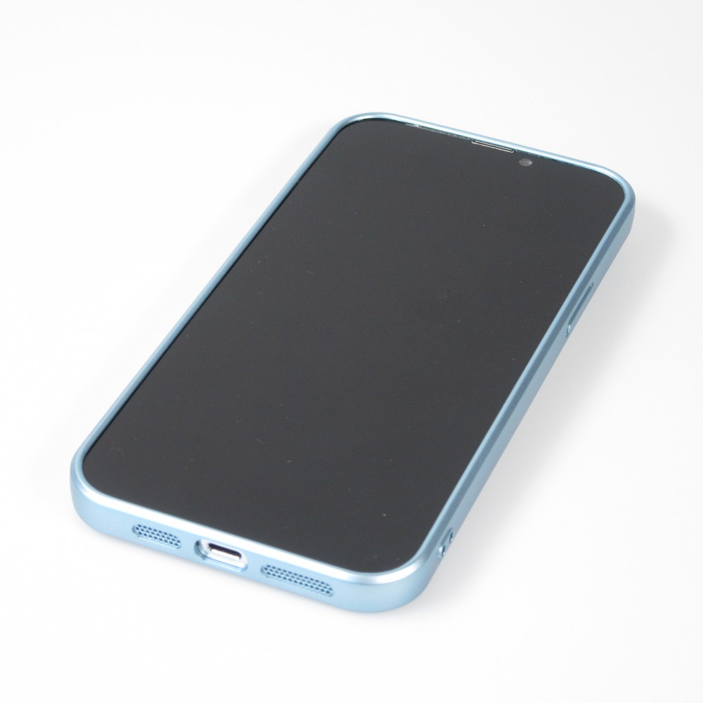 iPhone 16 Pro Case Hülle - Gummi weich mit Kameraschutzglas MagSafe - Blau