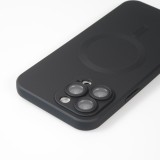 iPhone 16 Case Hülle - Gummi weich mit Kameraschutzglas MagSafe - Schwarz