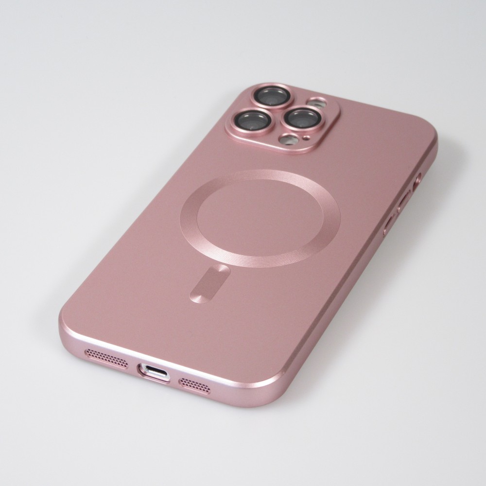 iPhone 16 Pro Case Hülle - Gummi weich mit Kameraschutzglas MagSafe - Rosa