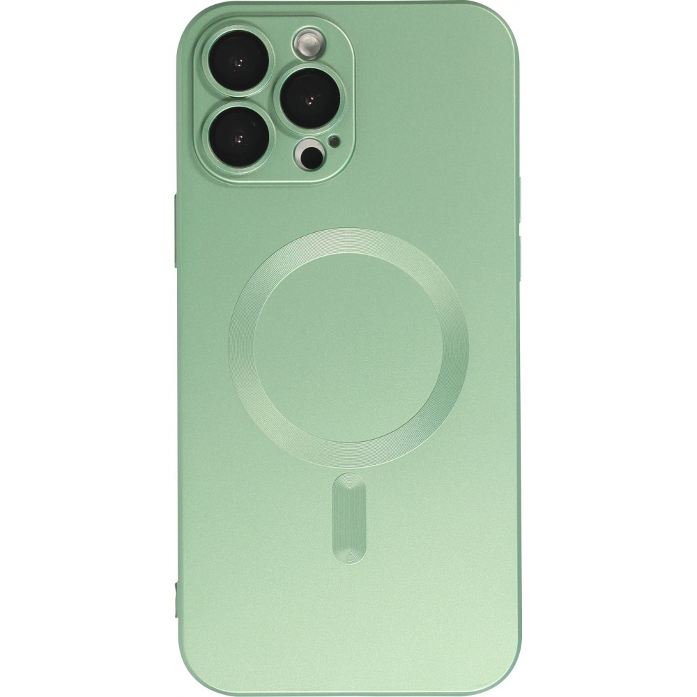 Coque iPhone 16 Pro Max - Gel souple avec vitre de protection caméra MagSafe - Vert