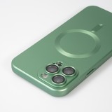 Coque iPhone 14 Pro Max - Gel souple avec vitre de protection caméra MagSafe - Vert