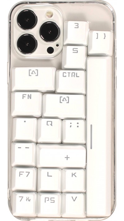 iPhone 13 Pro Max Case Hülle - Retro 3D Computer Tastatur Layout (Zufällige Anordnung) - Transparent