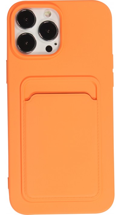 iPhone 13 Pro Max Case Hülle - Soft Touch Kartenhalter - Orange