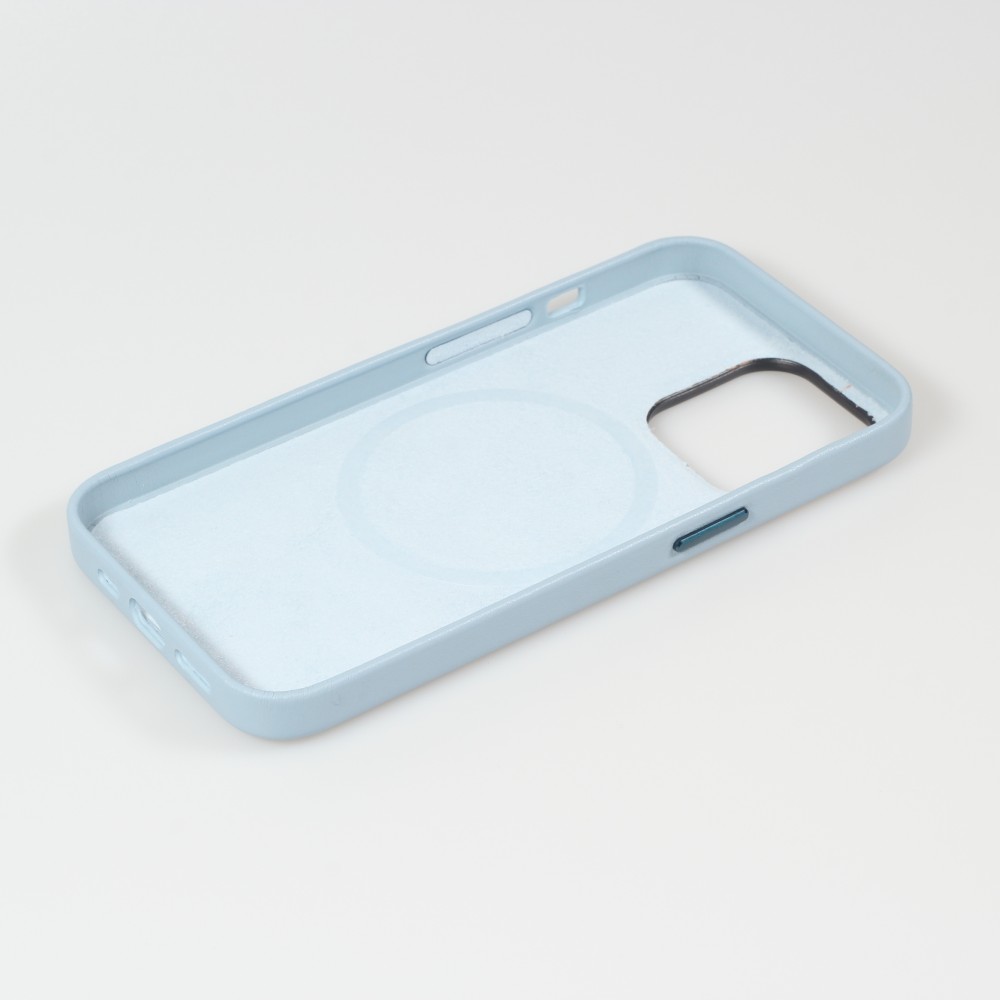 iPhone 13 Pro Case Hülle - Qialino Echtleder (MagSafe kompatibel) - Hellblau