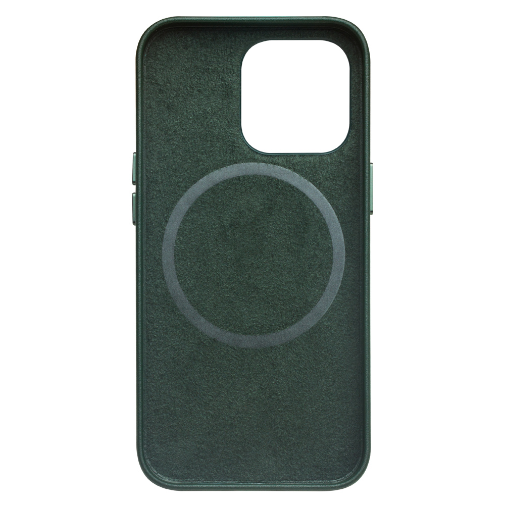 Coque iPhone 14 Pro Max - Qialino cuir véritable (compatible MagSafe) - Vert