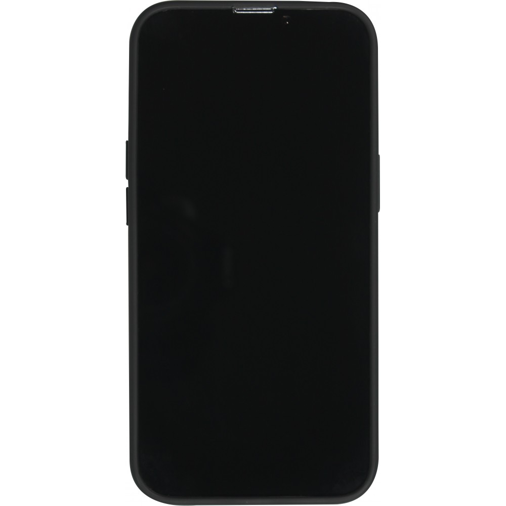 Coque iPhone 15 Pro Max - Silicone Mat Coeur doré - Noir