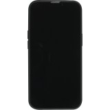 Coque iPhone 15 Pro Max - Silicone Mat Coeur doré - Noir