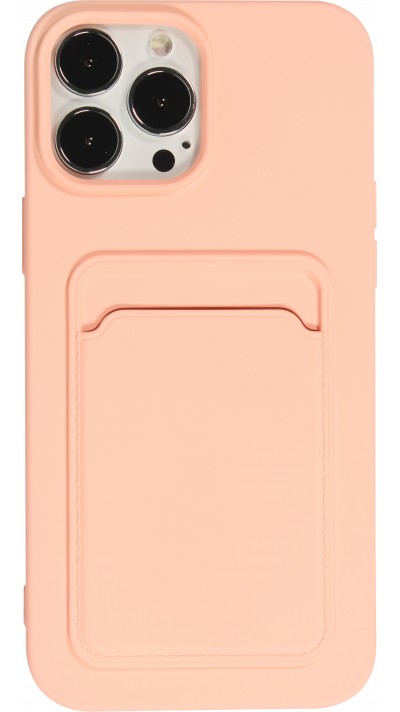 iPhone 13 Pro Max Case Hülle - Soft Touch Kartenhalter - Hellrosa