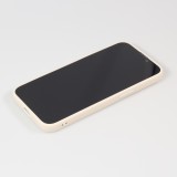 iPhone 14 Plus Case Hülle - Silikon Mat Herz gold - Beige