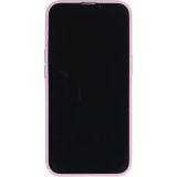 Coque iPhone 14 - Silicone Mat Coeur doré - Violet