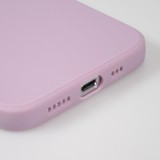 Coque iPhone 14 - Silicone Mat Coeur doré - Violet