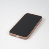 iPhone 13 Case Hülle - Silikon matt Herzdesign gold - Braun