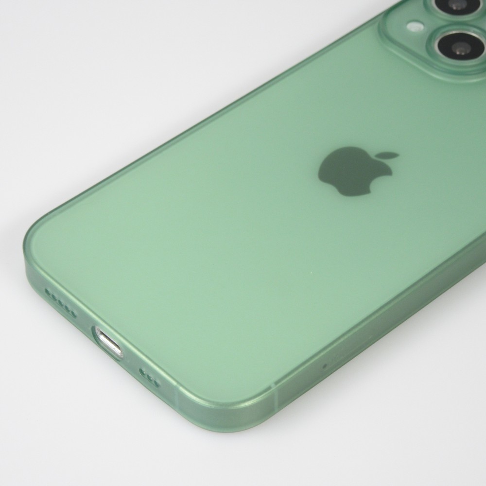 Coque iPhone 15 - plastique ultra fin semi-transparent mat - Vert