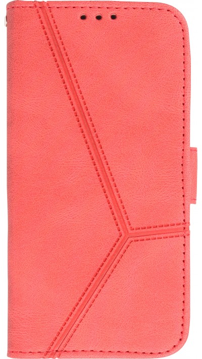 iPhone 14 Case Hülle - Flip Geometrisch - Rot komplett