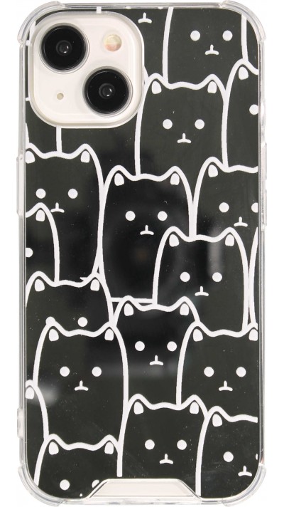 iPhone 14 Plus Case Hülle - Gummi Bumper Katzen Spiegel - Transparent