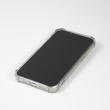 iPhone 14 Plus Case Hülle - Gummi Silikon bumper super flexibel mit Kartenhalter transparent - Grau