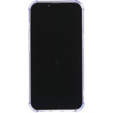 iPhone 14 Plus Case Hülle - Gummi Silikon bumper super flexibel mit Kartenhalter transparent - Violett