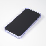 iPhone 14 Plus Case Hülle - Gummi Silikon bumper super flexibel mit Kartenhalter transparent - Violett