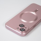 iPhone 15 Plus Case Hülle - Gummi weich mit Kameraschutzglas MagSafe - Rosa