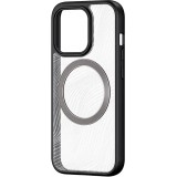 iPhone 15 Pro Max Case Hülle - Bumper Clear Waves Transparente Wellen mit MagSafe - Schwarz