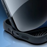 iPhone 15 Pro Max Case Hülle - Bumper Clear Waves Transparente Wellen mit MagSafe - Schwarz