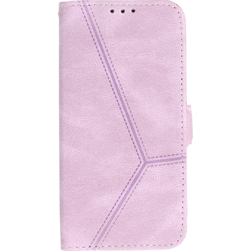 iPhone 14 Pro Case Hülle - Flip Geometrisch - Violett